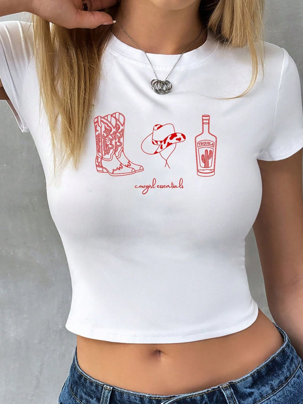Women's Cowboy Graphic Crop T-Shirt