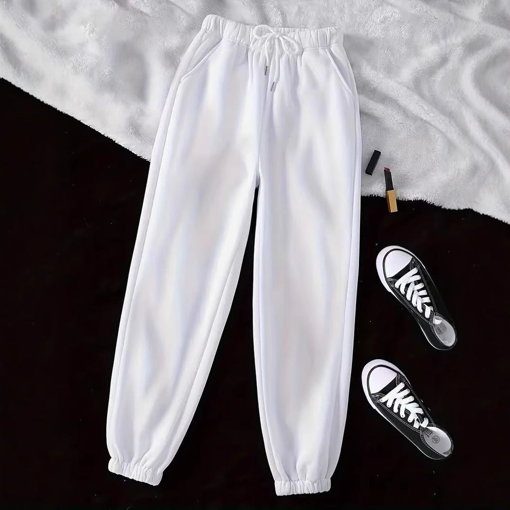 Women's Comfortable Leisure Pants with Elastic and Side Pockets