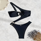 Women's Bandeau Bikini with Wrap Detail and Decorative Rings
