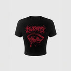 Women's Crop T-Shirt with Artistic Graphic and Statement Print