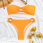 Women's Bandeau Bikini with Fashionable Ring Details
