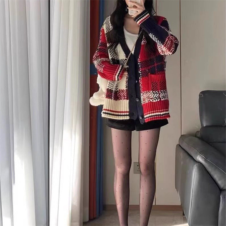 Women's Striped Knit Cardigan