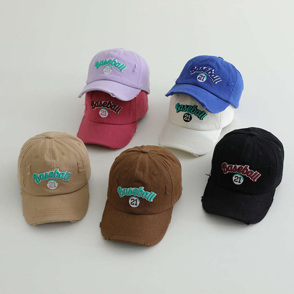 Men's Distressed Cotton Baseball Cap