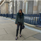 Elegant Wool Jacket with Faux Fur Collar