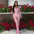 Women's Elegant Lace Jumpsuit with Decorative Bows