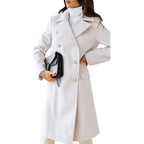 Women's Elegant Double-Breasted Wool Coat