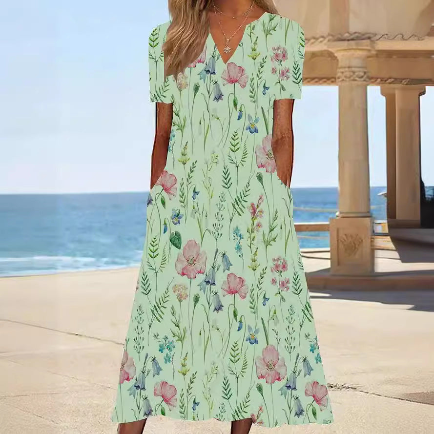 Women's Floral Summer Dress with Pockets