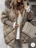 Women's Quilted Winter Parka with Detachable Hood