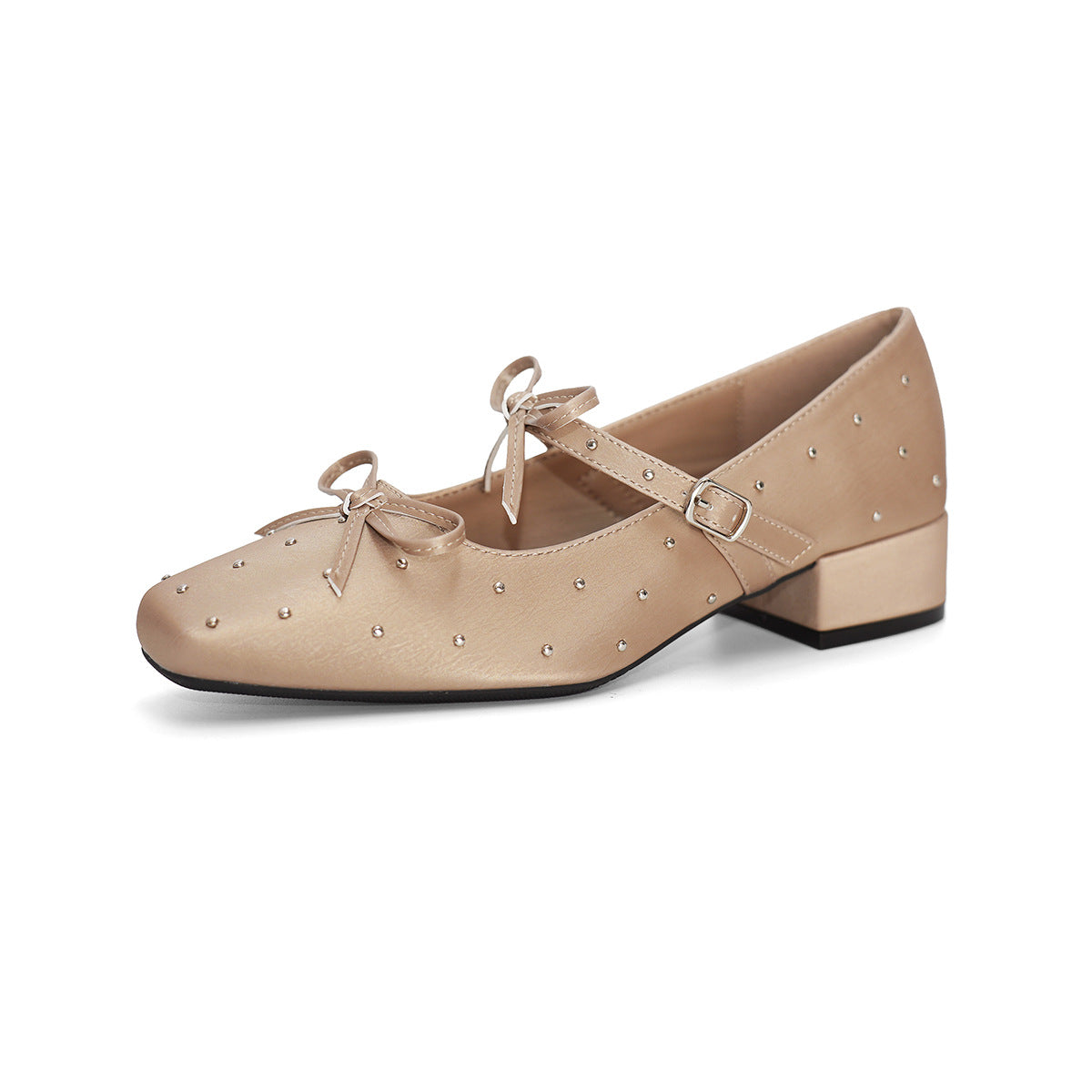 Women's Ballet Flats with Decorative Bows and Rhinestone Details