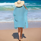 Women's Airy Beach Kimono with Modern Button Details