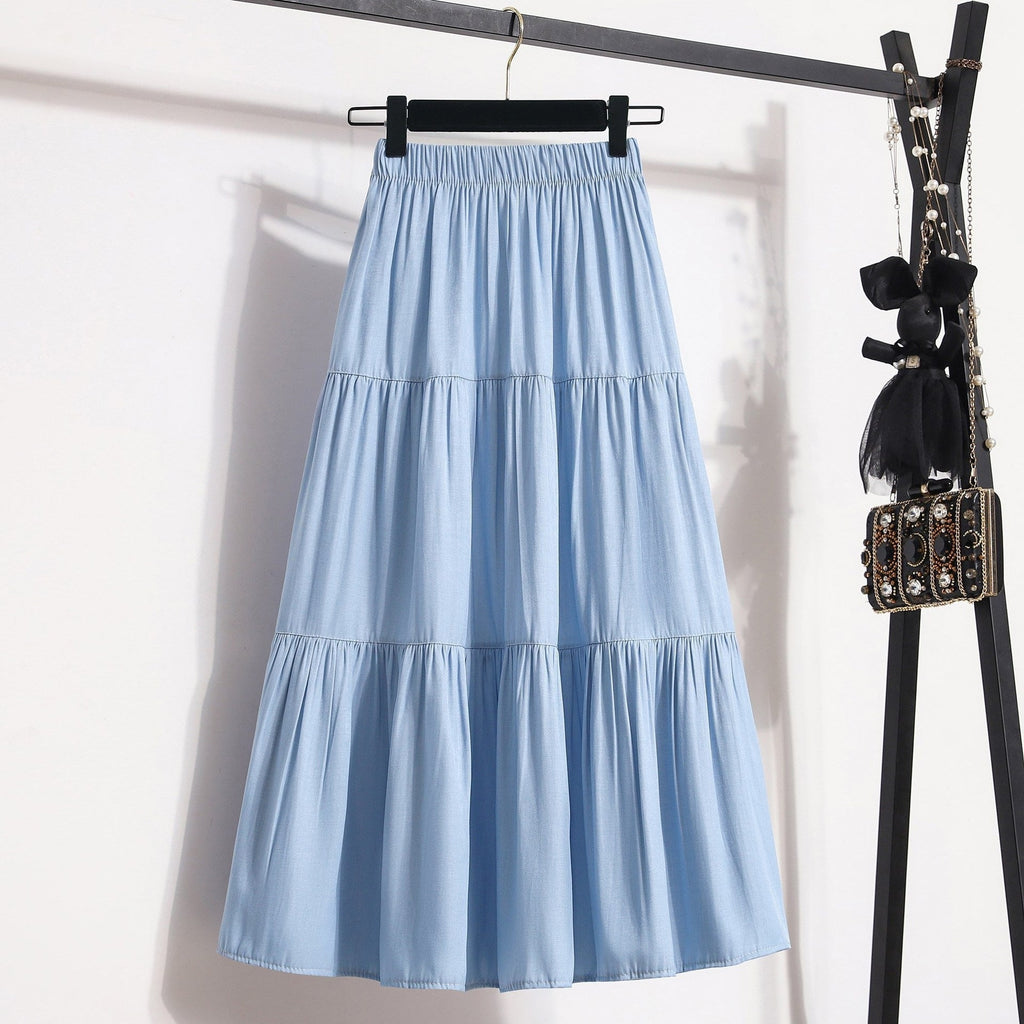 Women's Casual Vintage-Style Midi Skirt