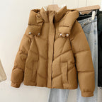 Women's Fashionable Puffer Jacket with High Collar and Practical Pockets