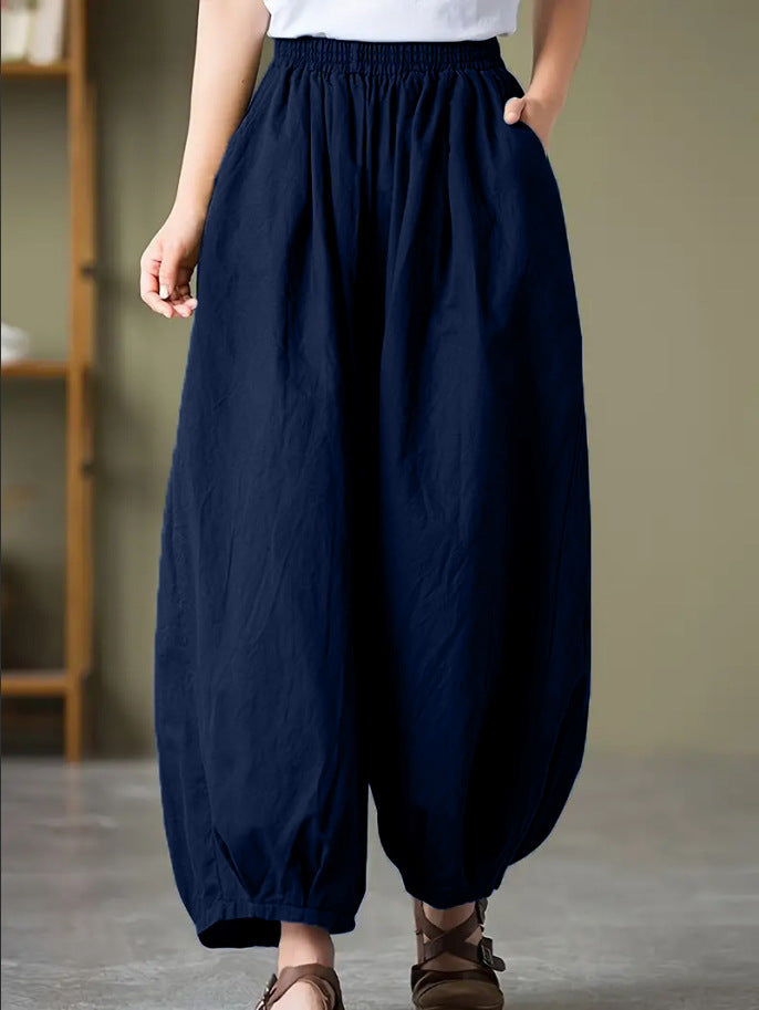Women's Comfortable Loose Harem Pants with Elastic Waistband