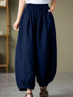 Women's Comfortable Loose Harem Pants with Elastic Waistband