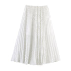 A-Line Maxi Skirt with Polka Dot Pattern