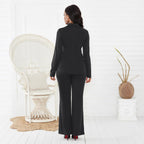 Women's Elegant Blazer Set with Tailored Fit and Slim Trousers