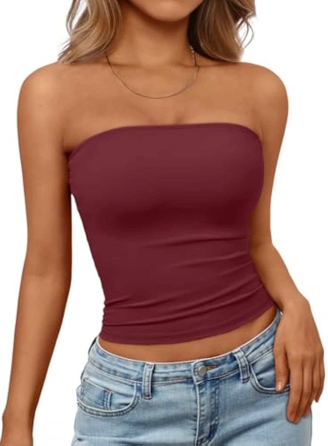 Women's Elastic Bandeau Top with Form-Fitting Cut