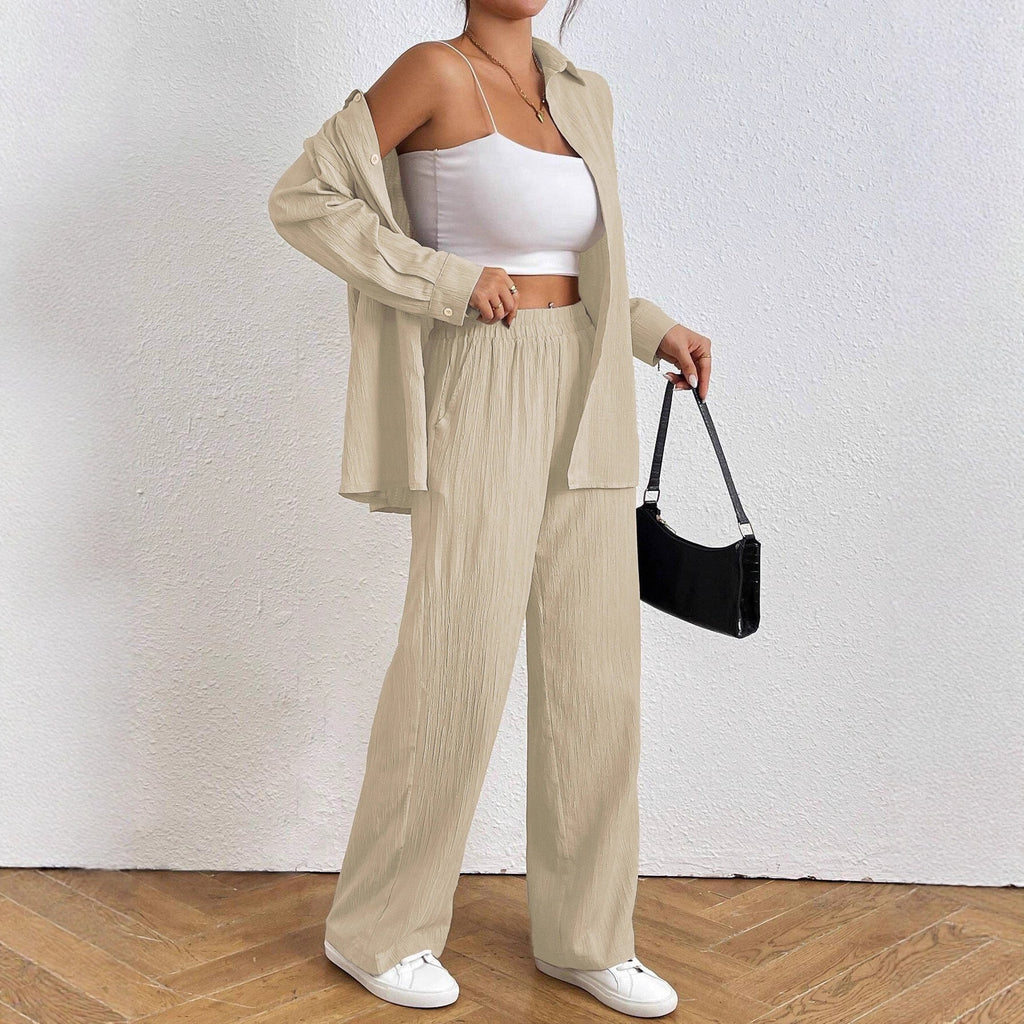 Women's Comfortable Two-Piece Set in Breathable Texture