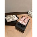 Women's Ballet Flats with Double Strap and Buckle