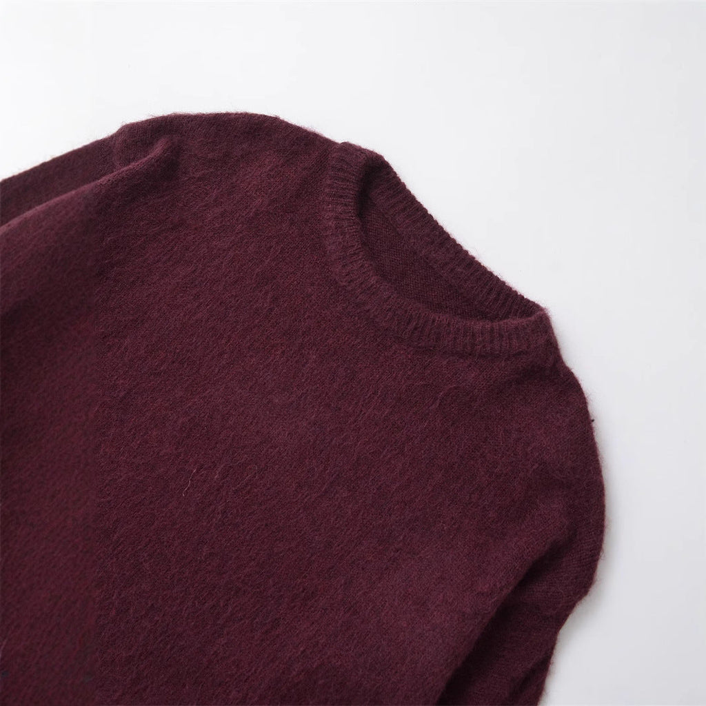 Women's Chunky Knit Sweater with Relaxed Fit and Wide Crew Neck