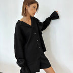 Women's Loungewear Set with Ruffle Details