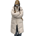 Women's Long Quilted Coat with Practical Pockets