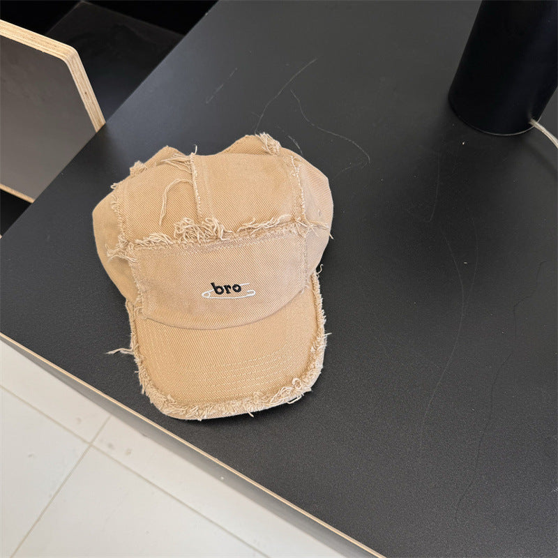 Men's Distressed Denim Snapback Cap