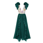 Women's Swimsuit Set with Voluminous Ruffle Details and Elegant Over-Skirt