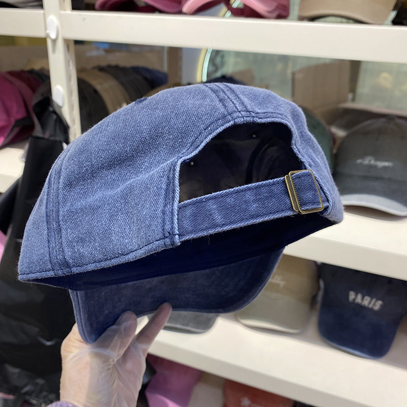 Men's Distressed Adjustable Denim Baseball Cap