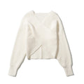Women's Cropped Wrap Sweater in Textured Material