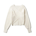 Women's Cropped Wrap Sweater in Textured Material