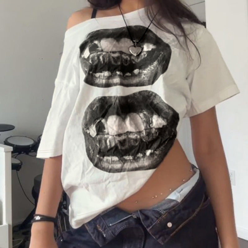 Women's Creative Oversized T-Shirt with Graphic Print