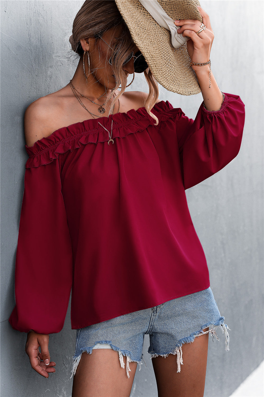 Off-Shoulder Ruffled Blouse