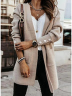 Elegant Knit Cardigan with Button Details and Pockets