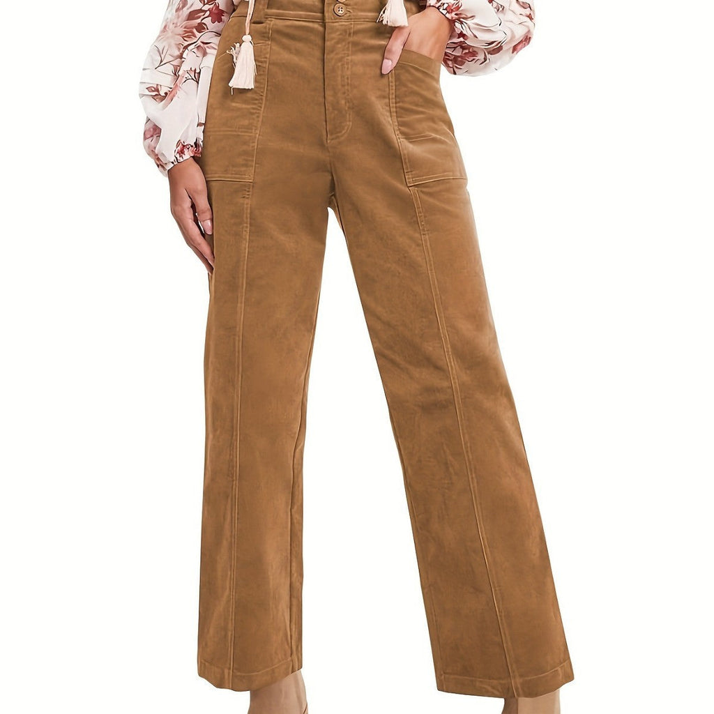 Women's High-Waisted Pleated Trousers
