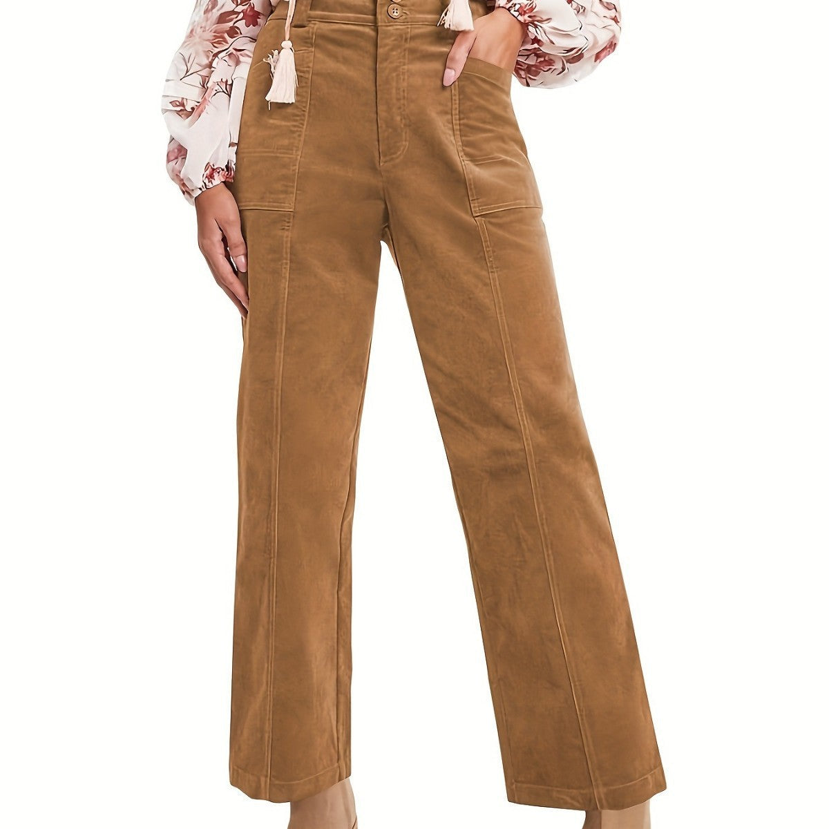 Women's High-Waisted Pleated Trousers