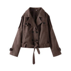 Elegant Wool Jacket with Double-Breasted Button Front