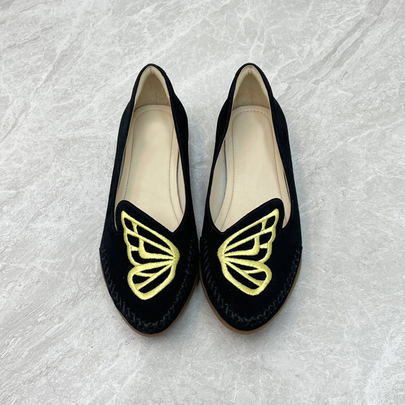 Women's Ballet Flats with Delicate Butterfly Design