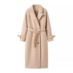 Elegant Wool Coat with Belt and Patch Pockets