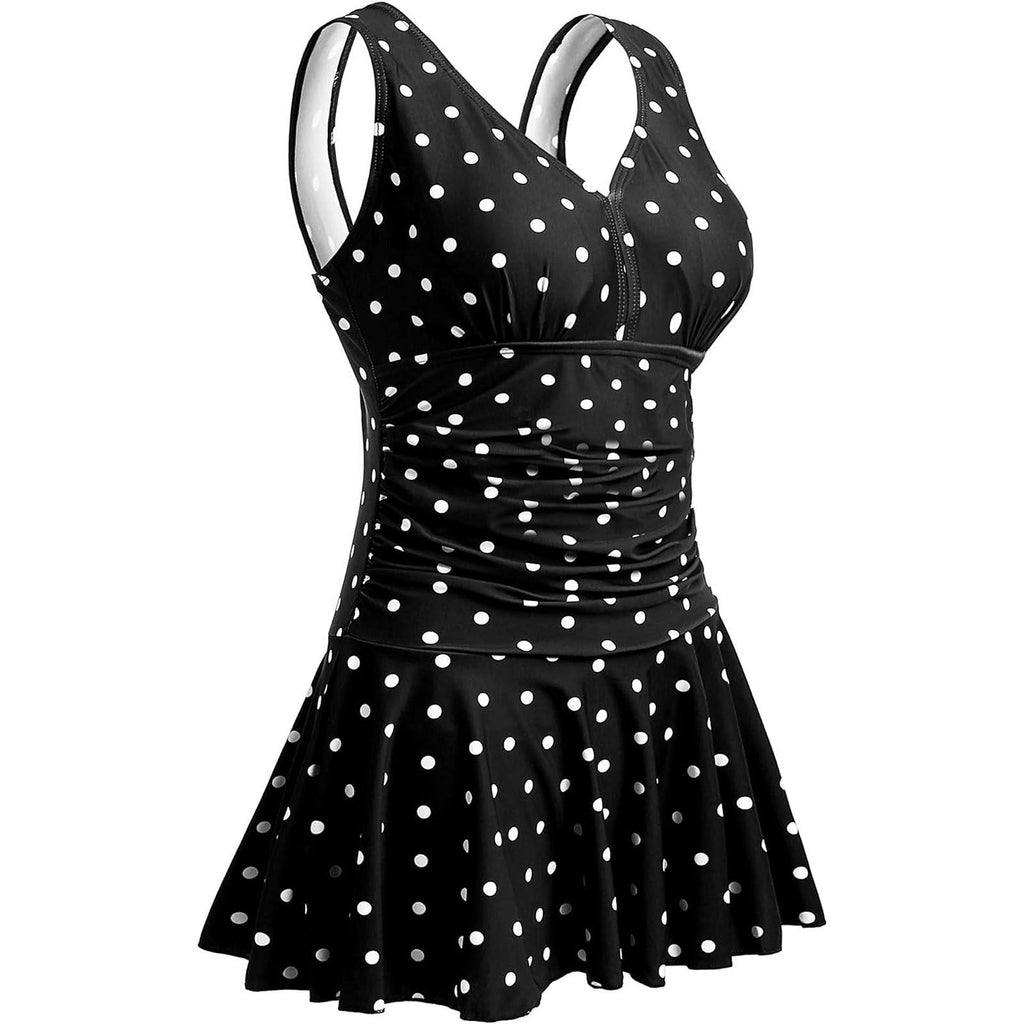 Women's Ruffled Swimsuit with Cherry Print