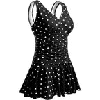 Women's Ruffled Swimsuit with Cherry Print