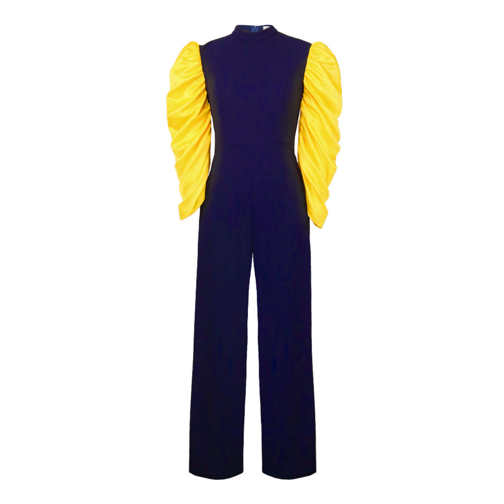 Designer Jumpsuit with Statement Puff Sleeves