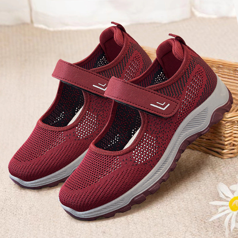 Women's Breathable Slip-On Sports Shoes with Adjustable Velcro