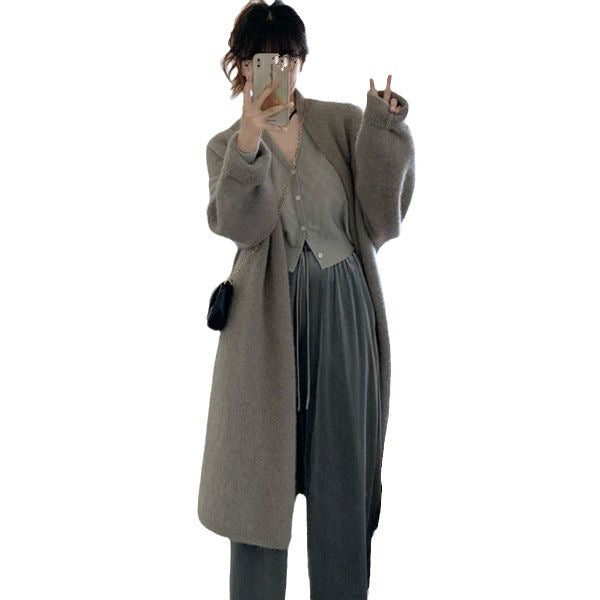 Women's Cozy Oversized Cardigan with Puff Sleeves
