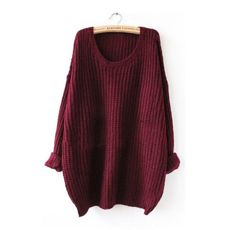Women's Chunky Knit Sweater with Wide Cut
