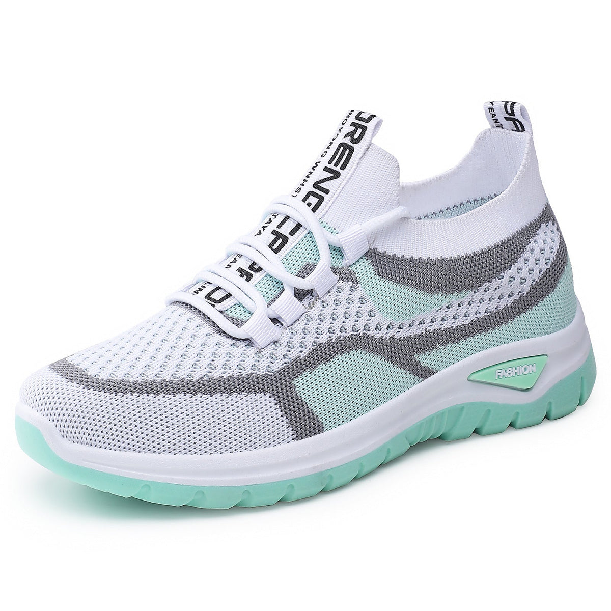 Women's Breathable Mesh Running Shoes with Elastic Lacing