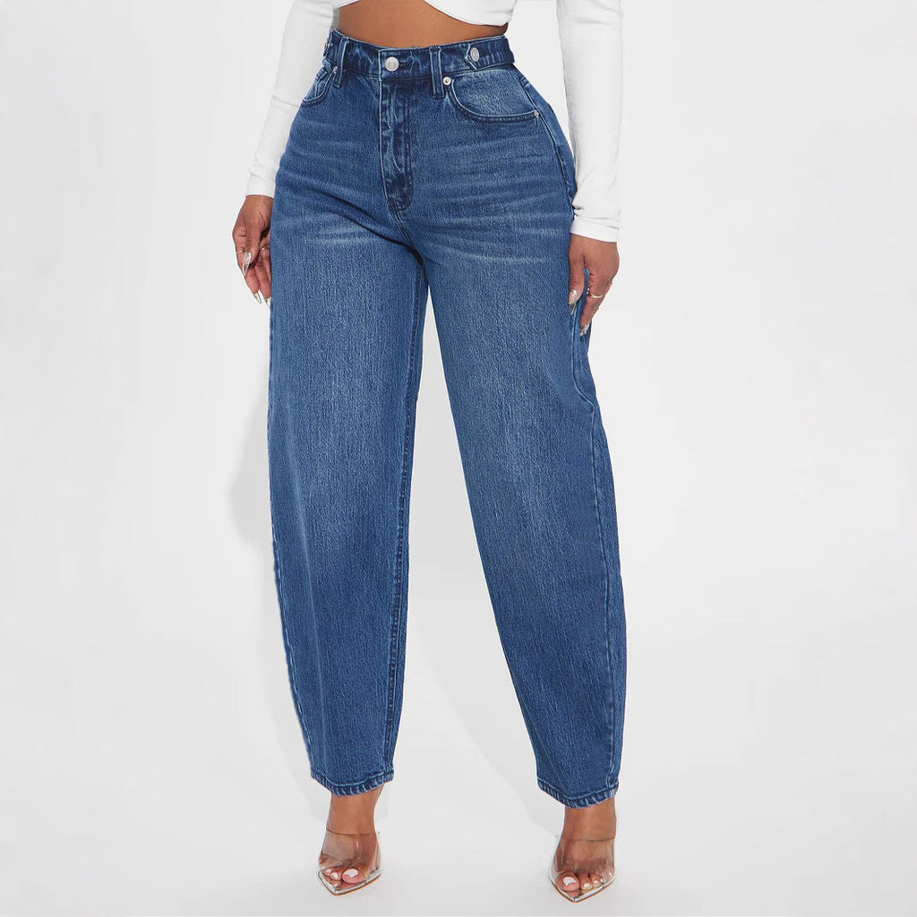 Women's Comfortable High-Waisted Wide-Leg Jeans
