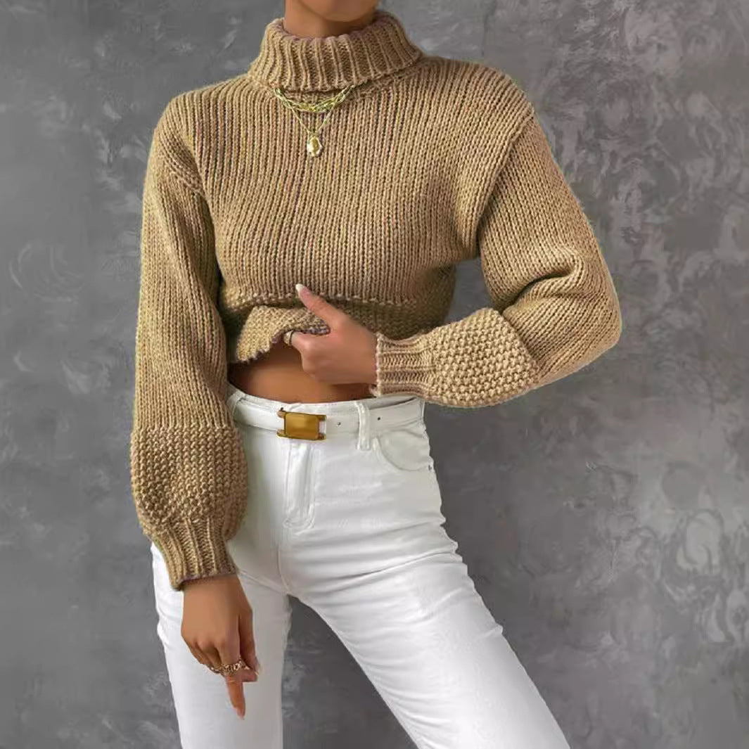 Women's High-Neck Chunky Knit Sweater