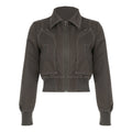 Women's Cropped Jacket with Zipper and Pockets