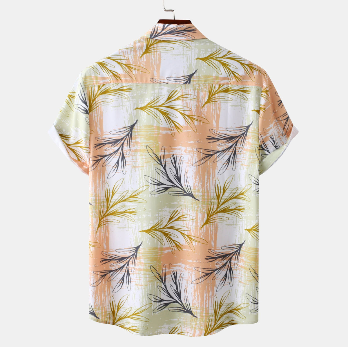 Women's Short-Sleeve Shirt with Creative Plant Print and Airy Fit